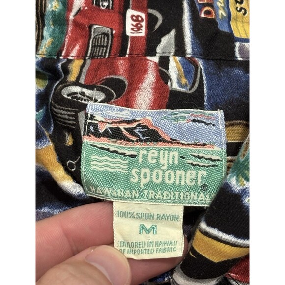 Reyn Spooner Shirt Mens M Diner Ford Mustang Rayon Short Sleeve Tropical Lot - Picture 10 of 11